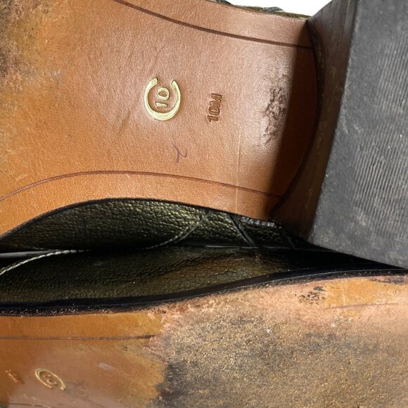 10 Crosby Derek Lam Army Green Shiny Patent Leather Ankle Booties 10M - Picture 10 of 12